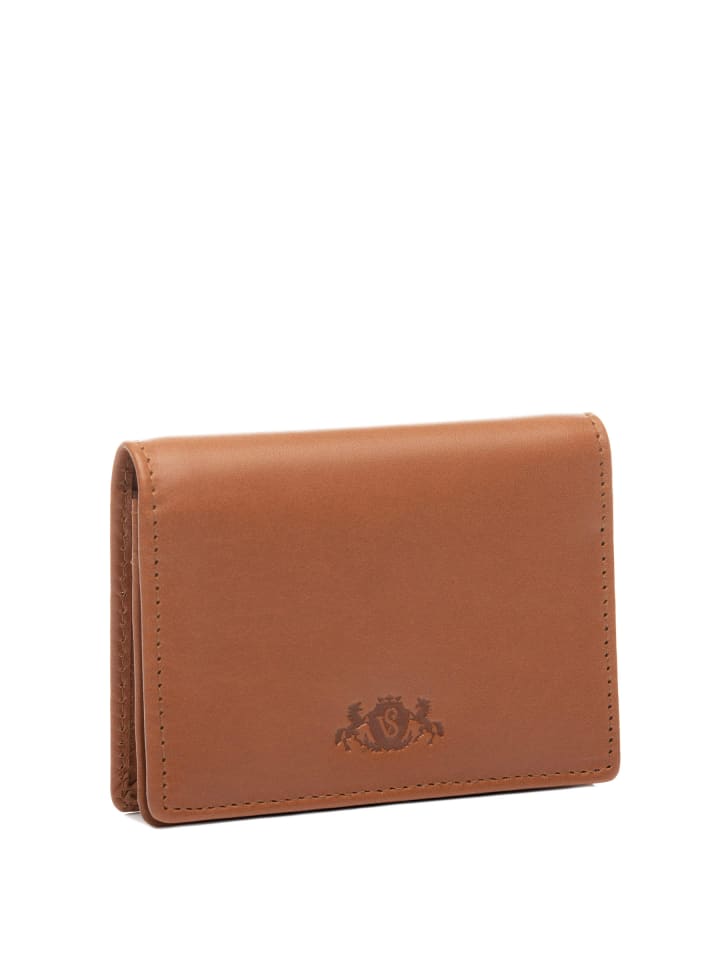 SID & VAIN Leder-Kartenetui echt Leder Geldbeutel Damen groß hell-tan in braun günstig kaufen onesize