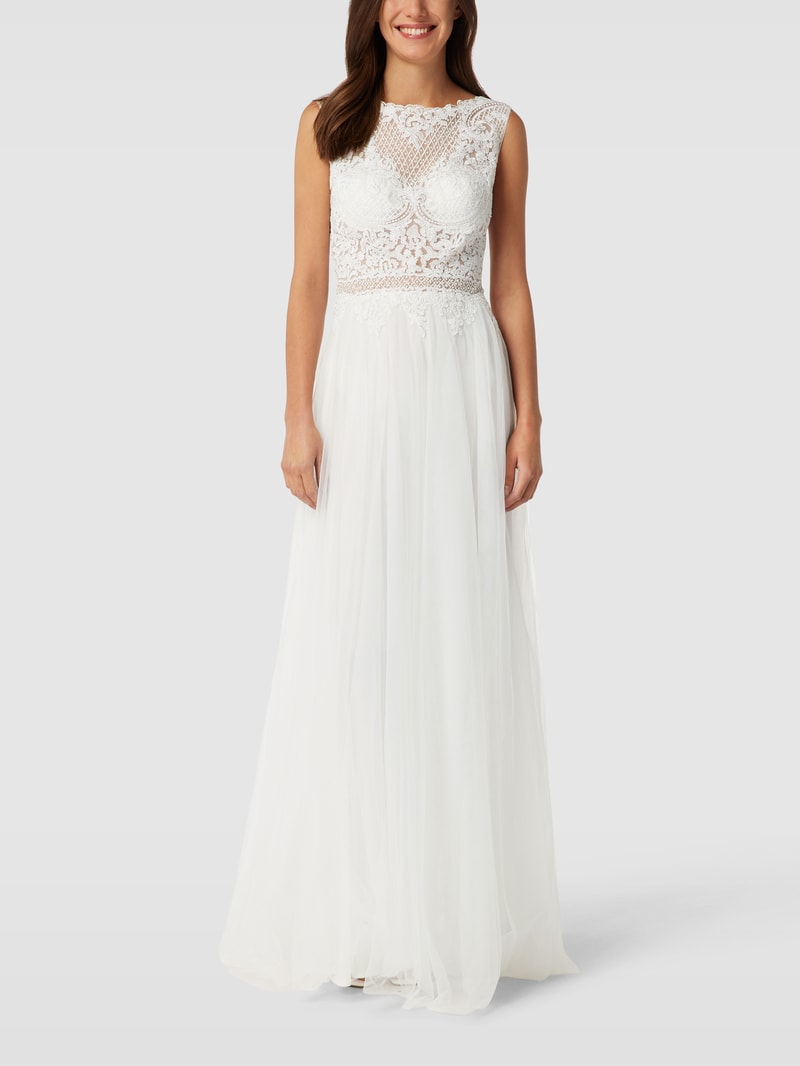 Brautkleid mit Zierbesatz in offwhite