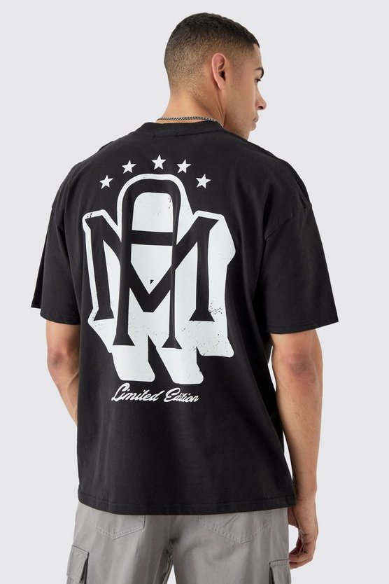 Oversize T-Shirt mit Man-Print
