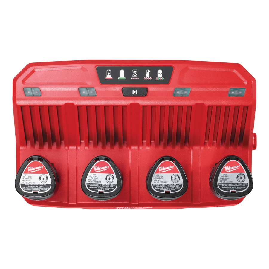 Acessórios Milwaukee 4932430554 Carregador de 4 compartimentos M12 C4 12V