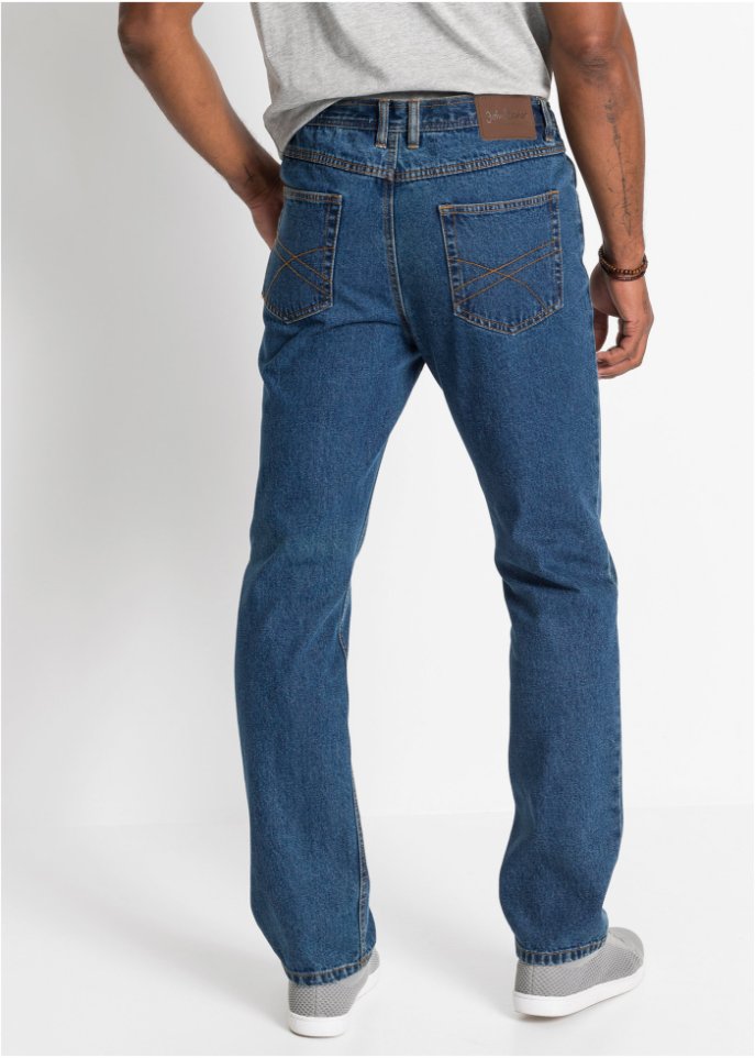 Classic Fit Jeans mit seitlichem Dehnbund, Straight