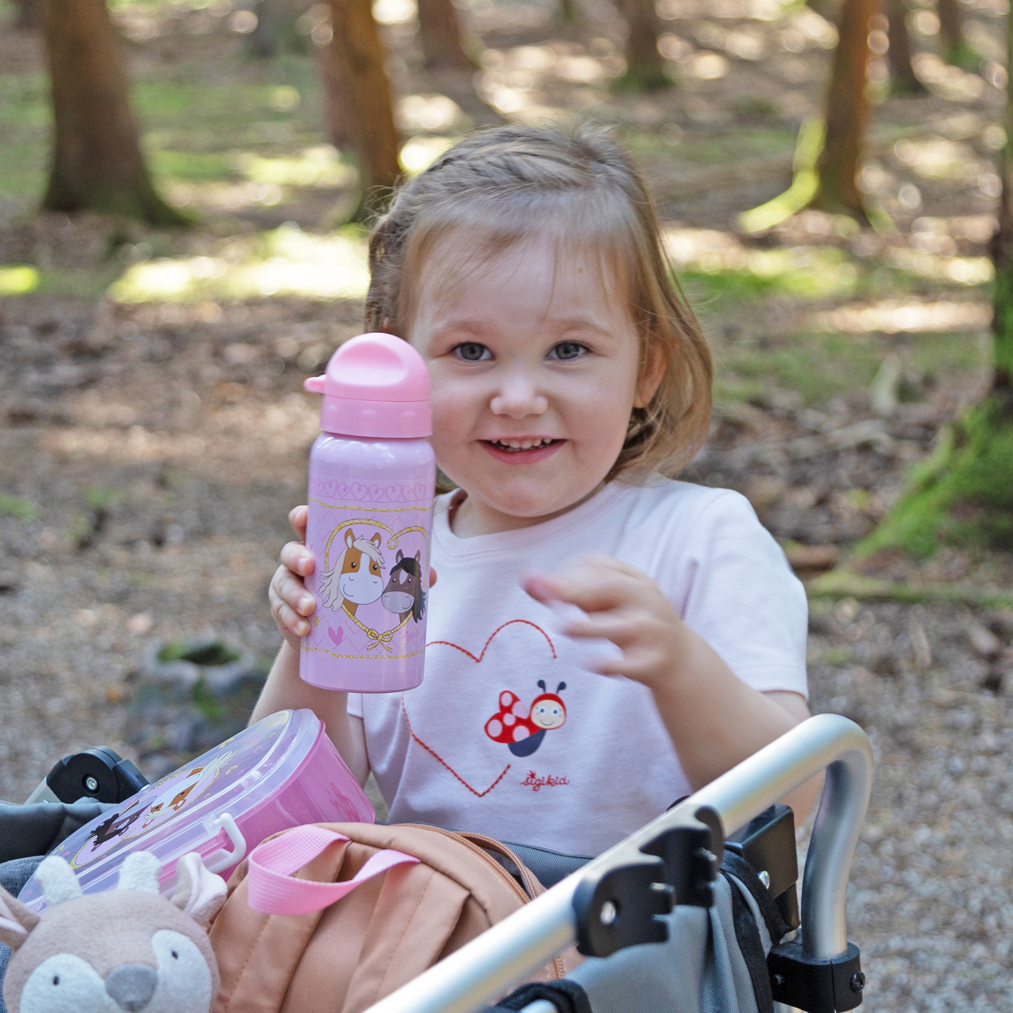 Kinder Edelstahl-Trinkflasche Pony Love