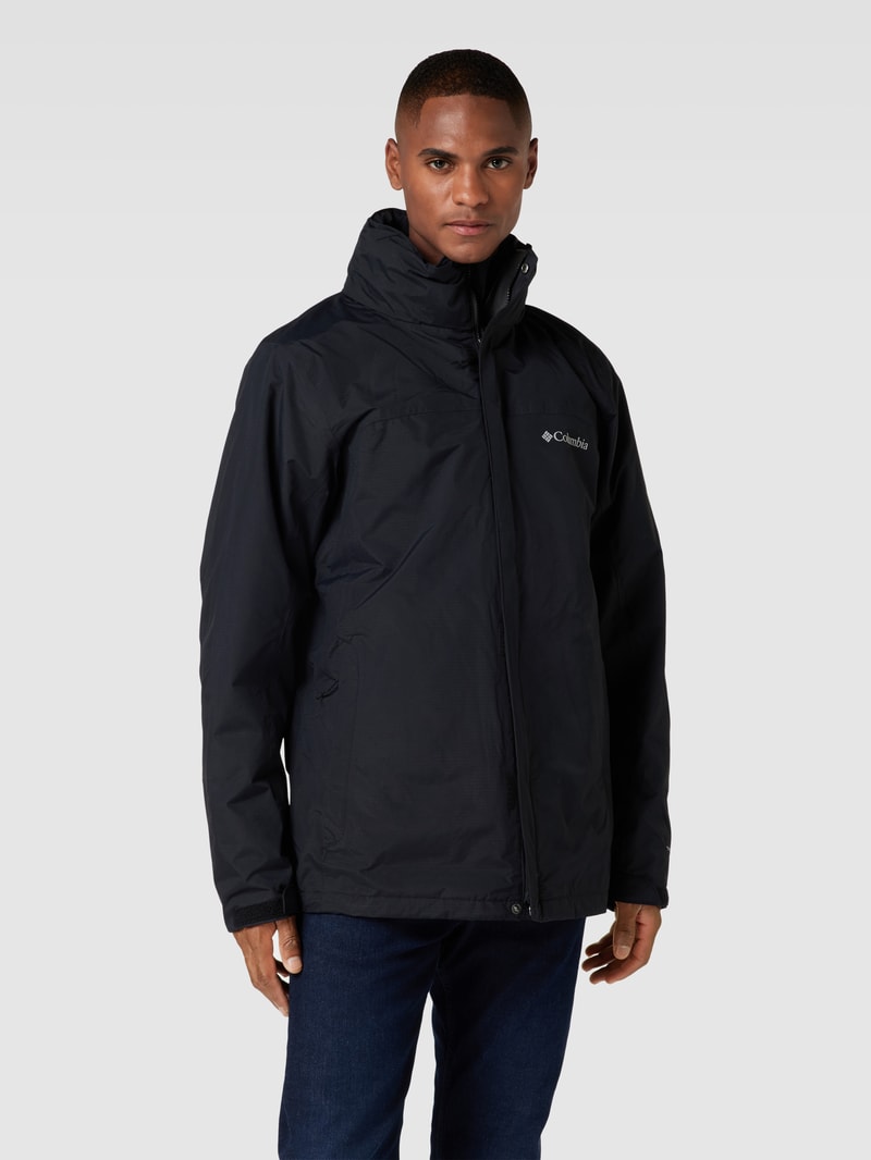 Jacke mit Label-Detail Modell 'mission' in schwarz