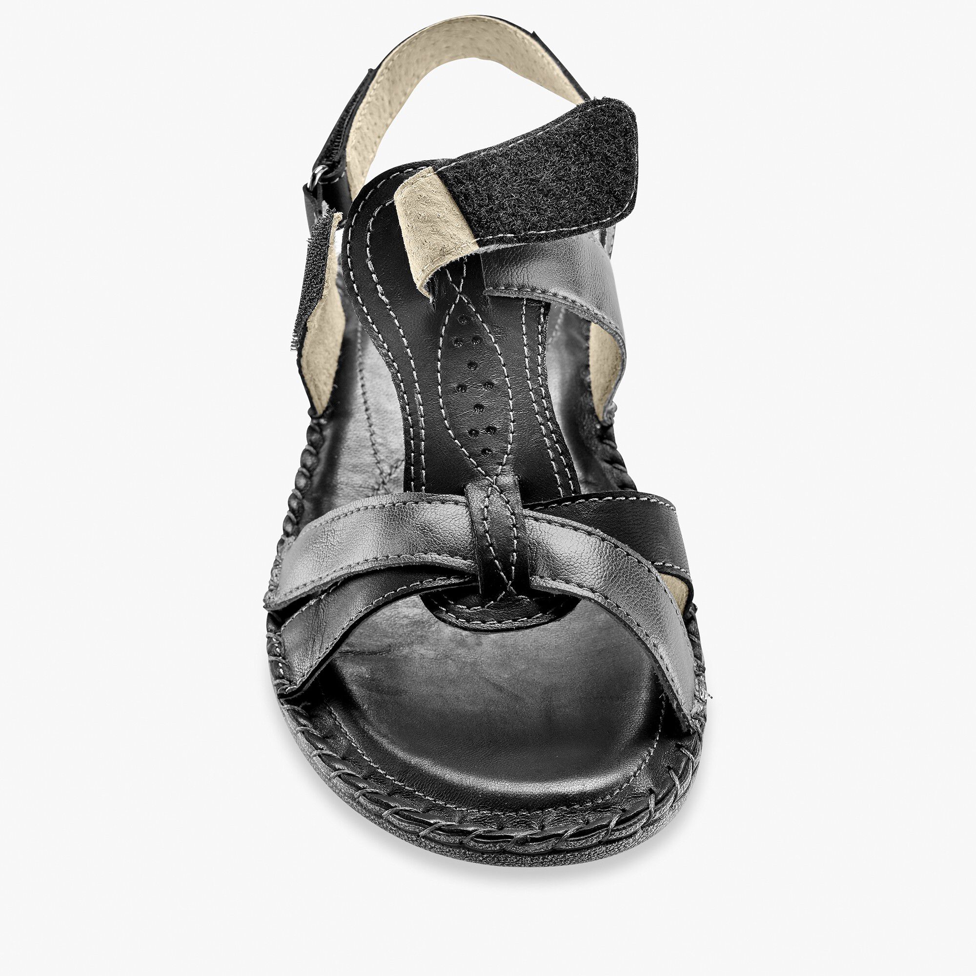 Sandales bicolores en cuir extra souple