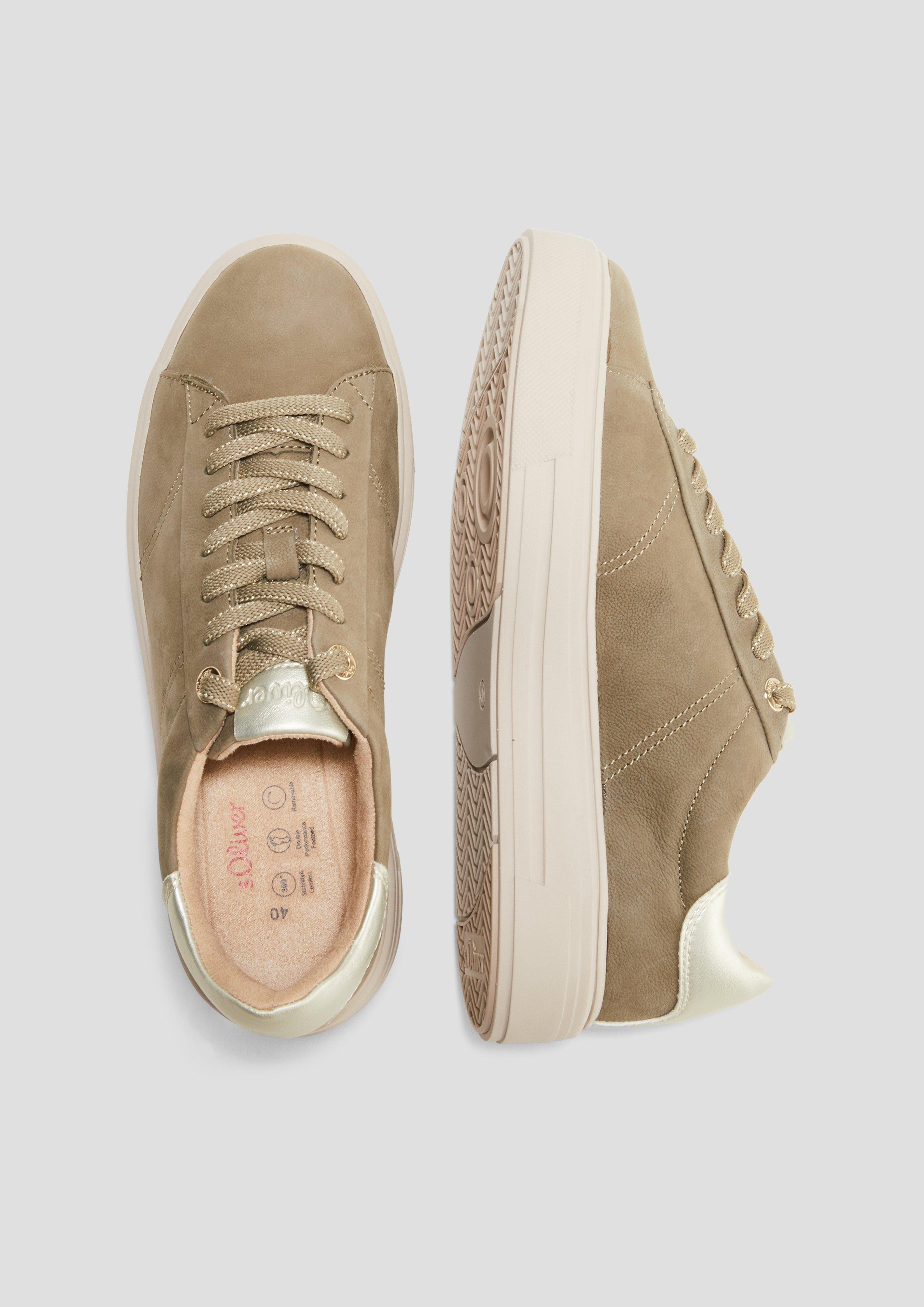 Sneaker aus Ledermix mit Metallic-Detail  6008248-701