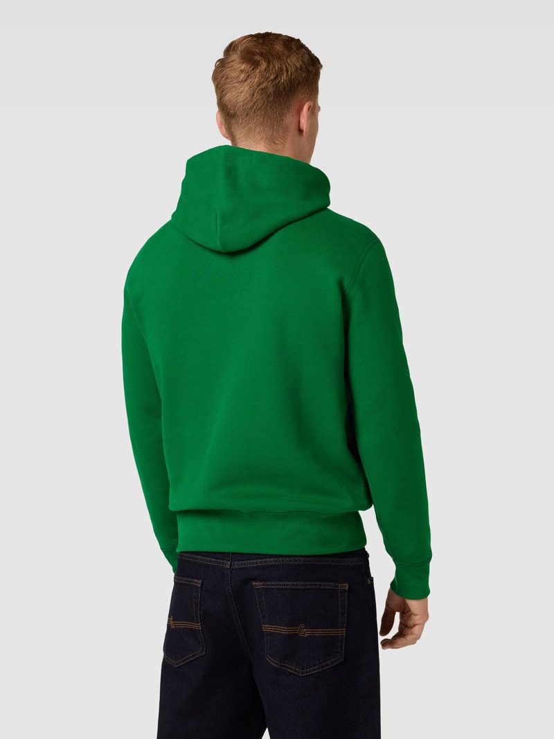 Hoodie mit Label-Stitching in grün