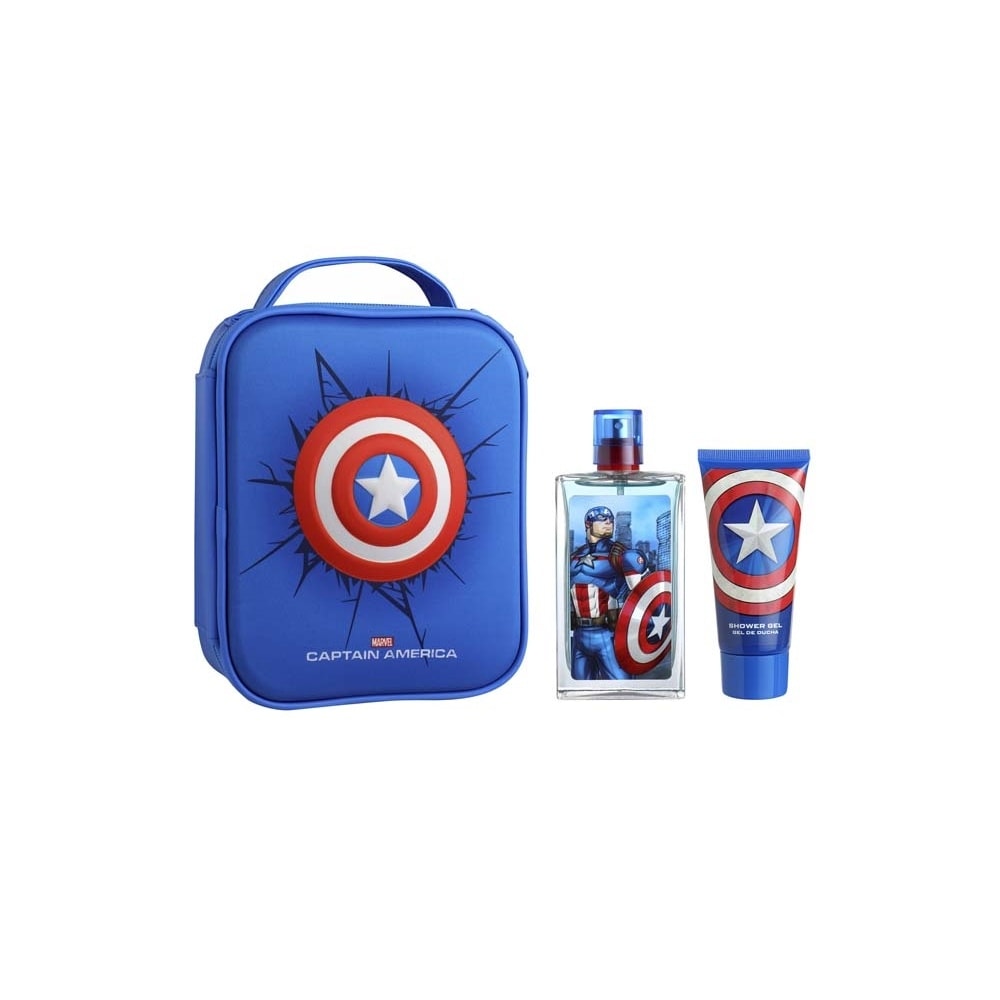Air-Val Captain America Sac 3D EDT 100 ml + GelDouche 75 ml Coffret Eau de Toilette