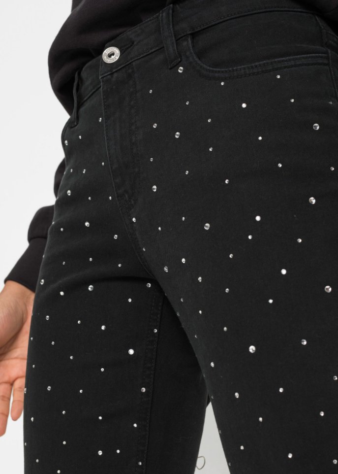 Stretch-Hose mit Glitzersteinen