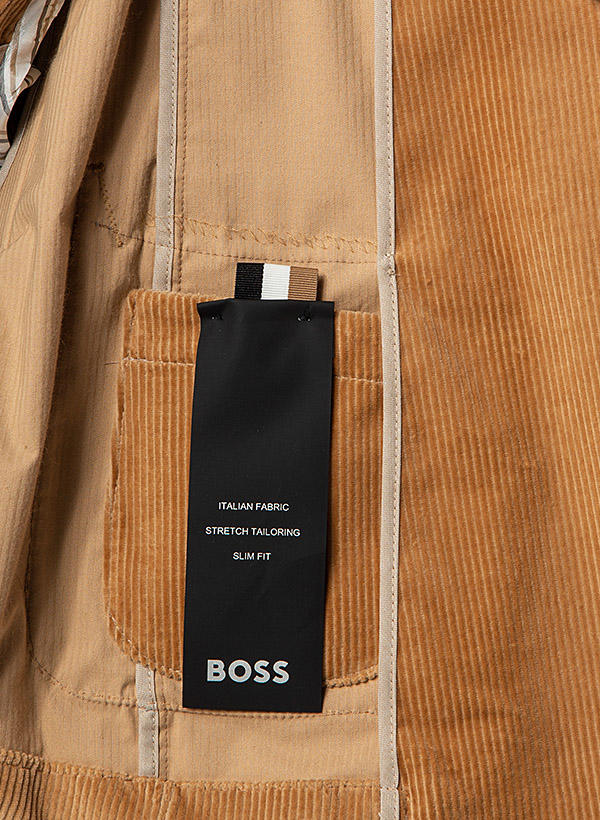 BOSS Black, Anzug Hanry-Perin, Slim Fit, Cord, mittelbeige