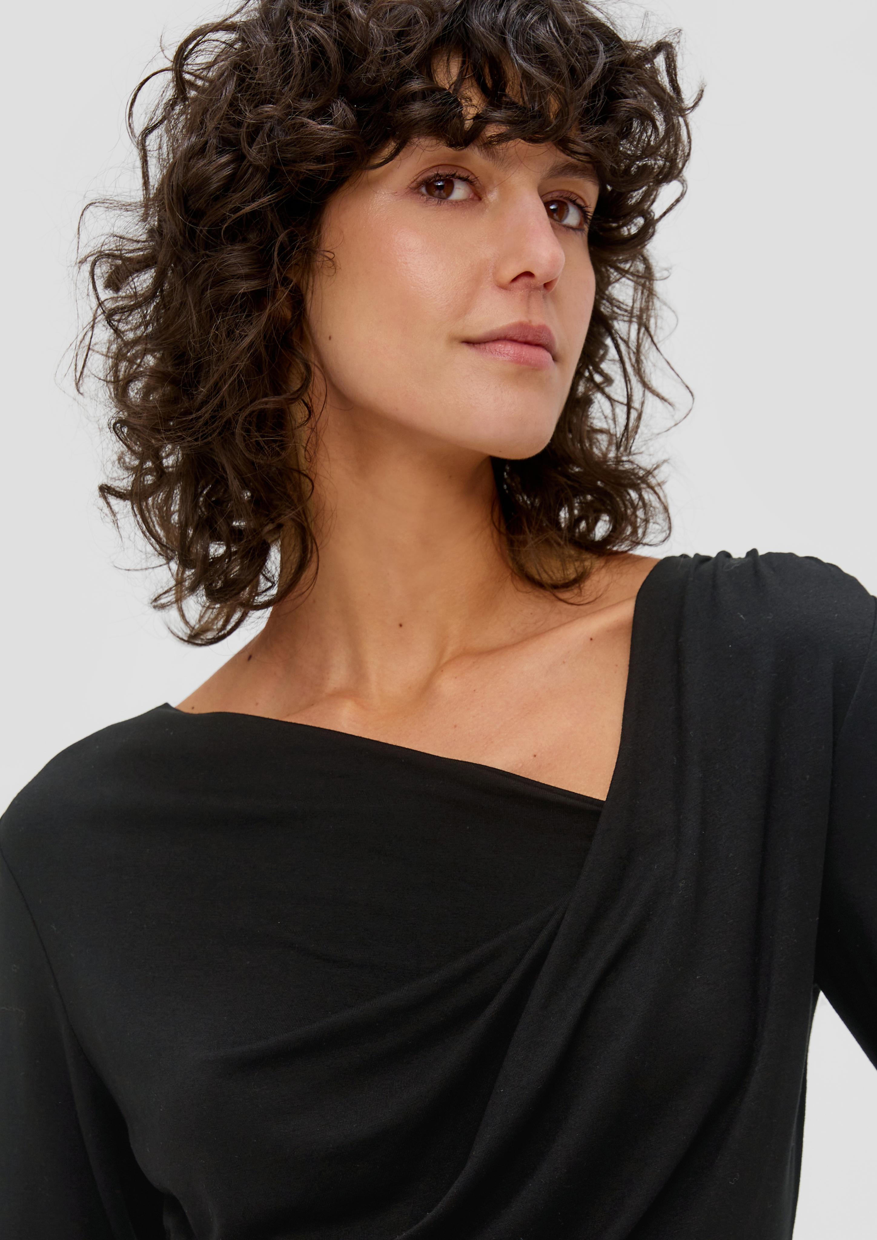 Viskosestretch-Shirt mit Drapierung  2158930-9999