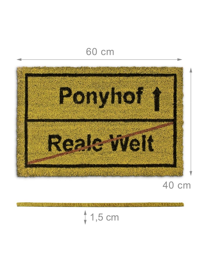 relaxdays Fußmatte Ponyhof in Braun - (B)60 x (T)40 cm günstig kaufen onesize