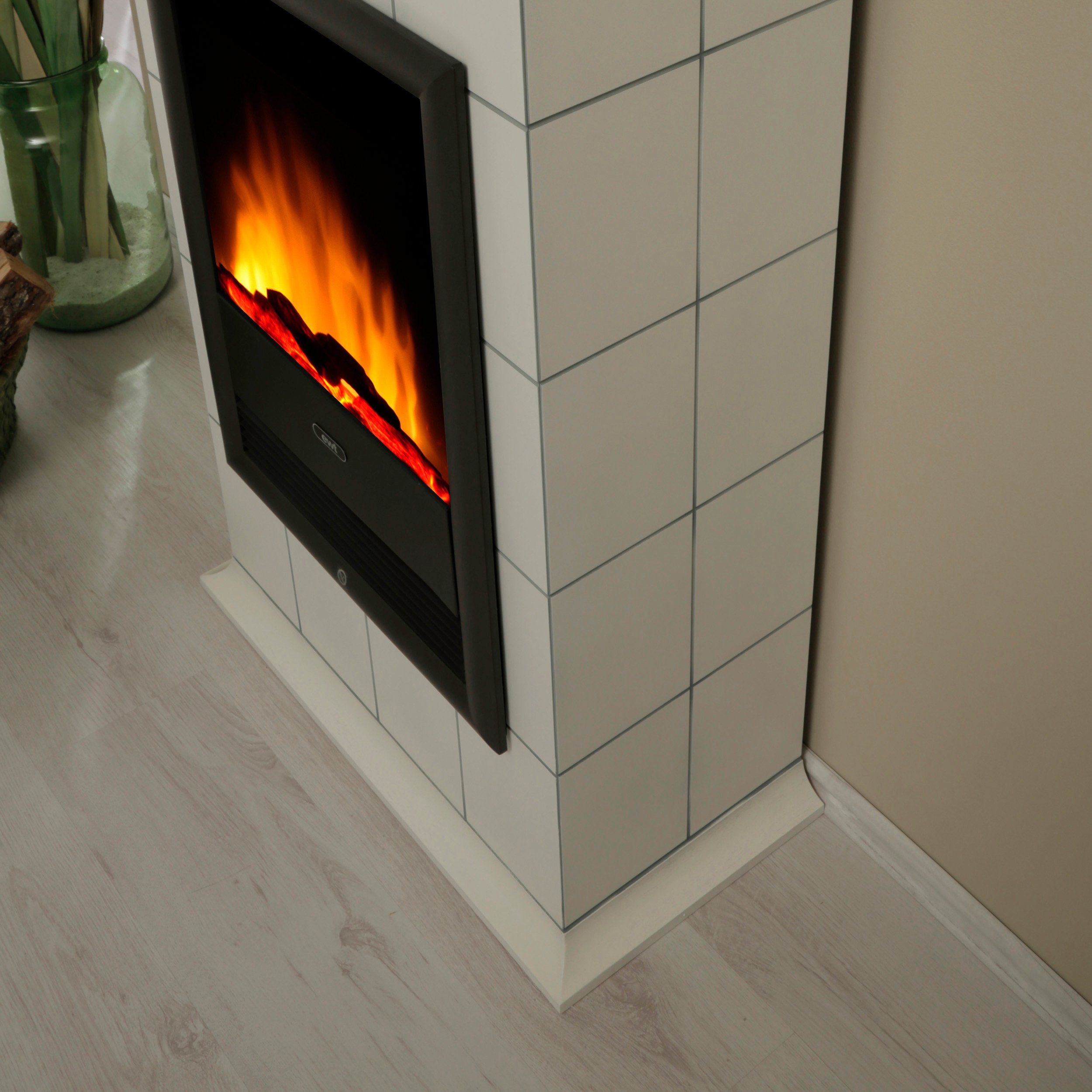 Albero Elektrokamin Binz, mit Heizung, 2 Heizstufen 1000/2000 W, LED 3D Flammeffekt