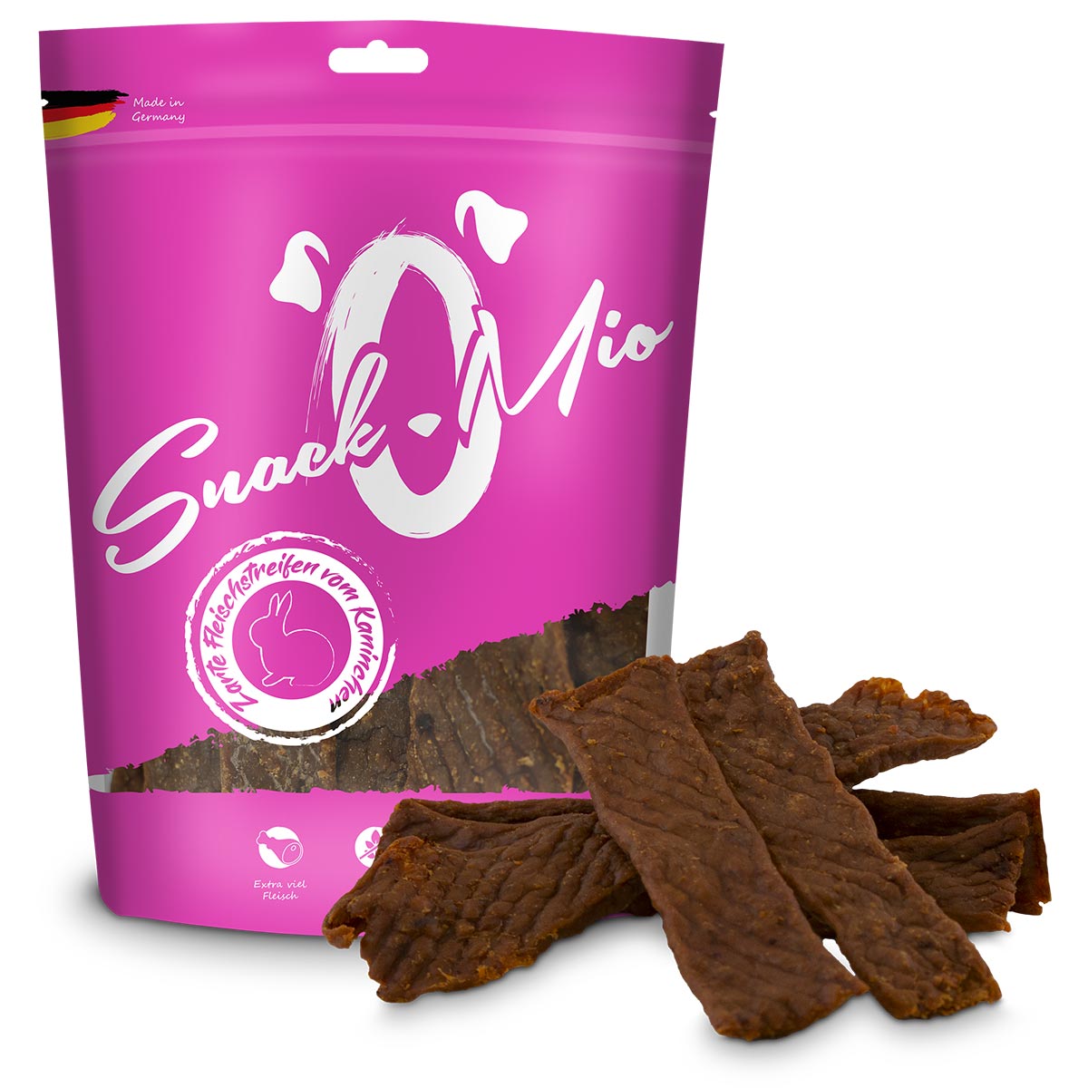 SnackOMio - zarte Fleischstreifen vom Kaninchen bei ZooRoyal