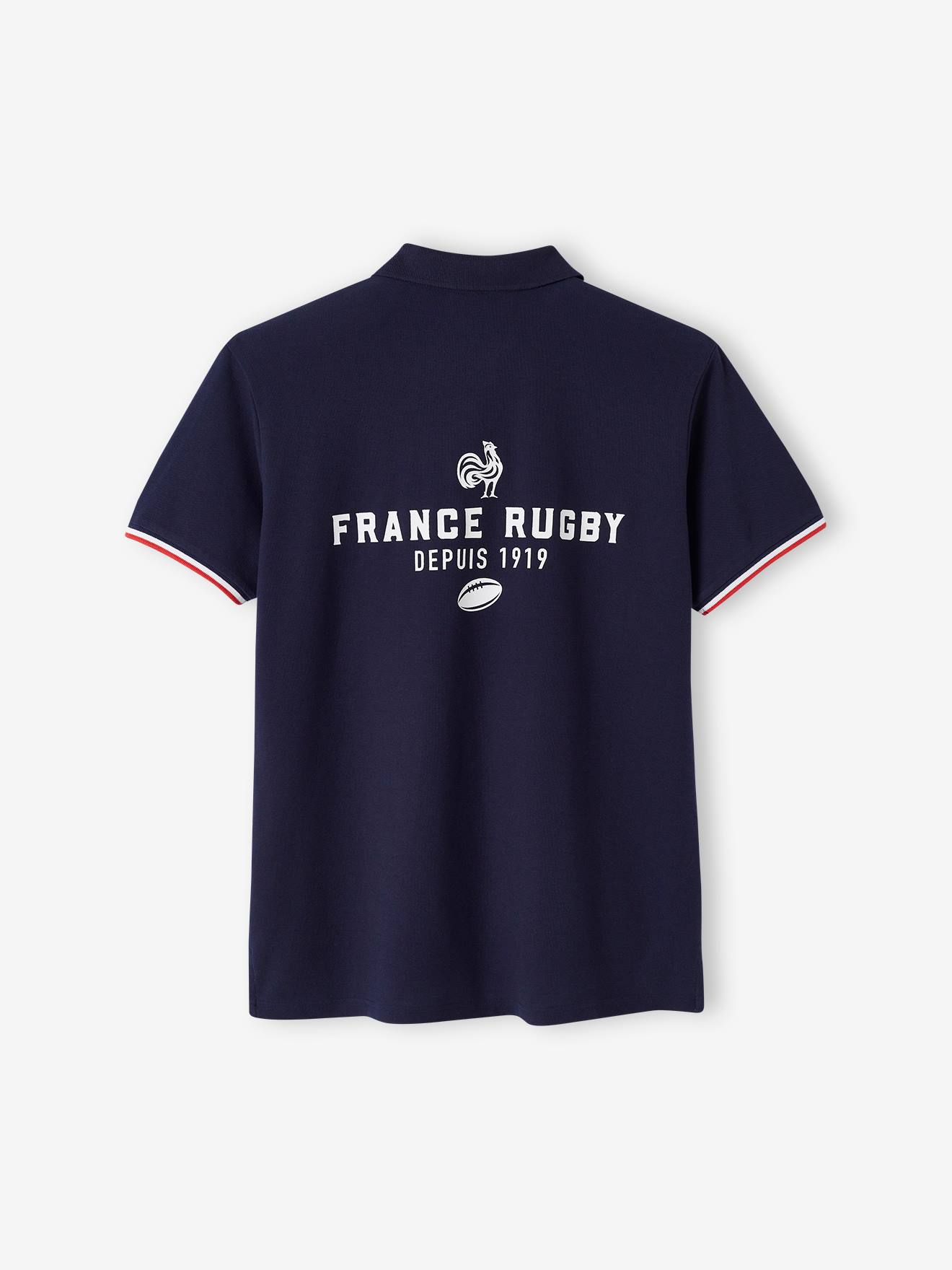 Polo manches courtes France Rugby® adulte marine