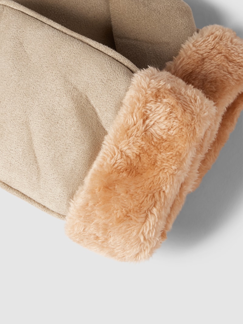 Handschuhe mit breitem Umschlag in beige