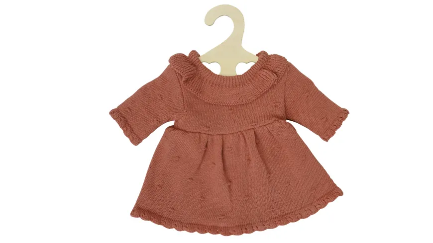 Heless - Puppen-Strickkleid aus 100 % Bio-Baumwolle, pfirsich, Gr. 35-45 cm