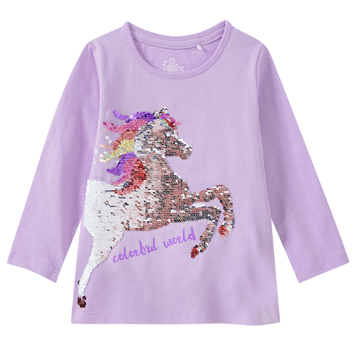 Mädchen Langarmshirt mit Wendepailletten