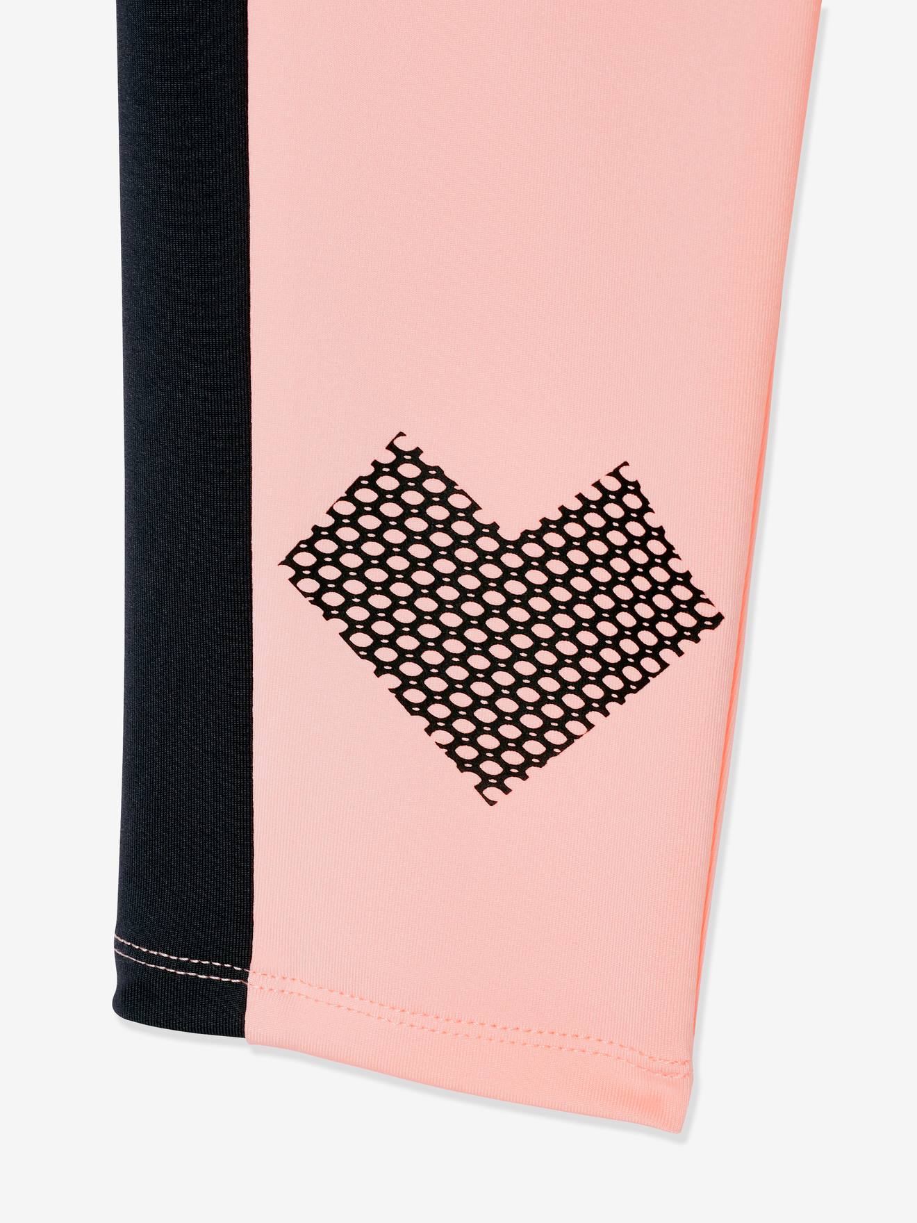 Legging de sport mi- mollet fille en matière technique rose pâle