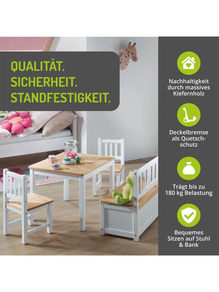 BOMI 4-tlg. Kindersitzgruppe Anna in Natur / weiß günstig kaufen onesize