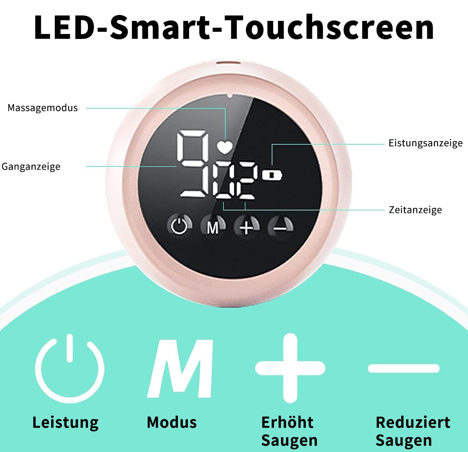 JOEAIS Elektrische Doppelmilchpumpe 2*Milchpumpe Abpumpen Muttermilch Elektrisch Breast Pump Electric, Handsfree Tragbar LCD-Display, 2 Modi und 9 Stufen Geräuscharm und Schmerzfrei
