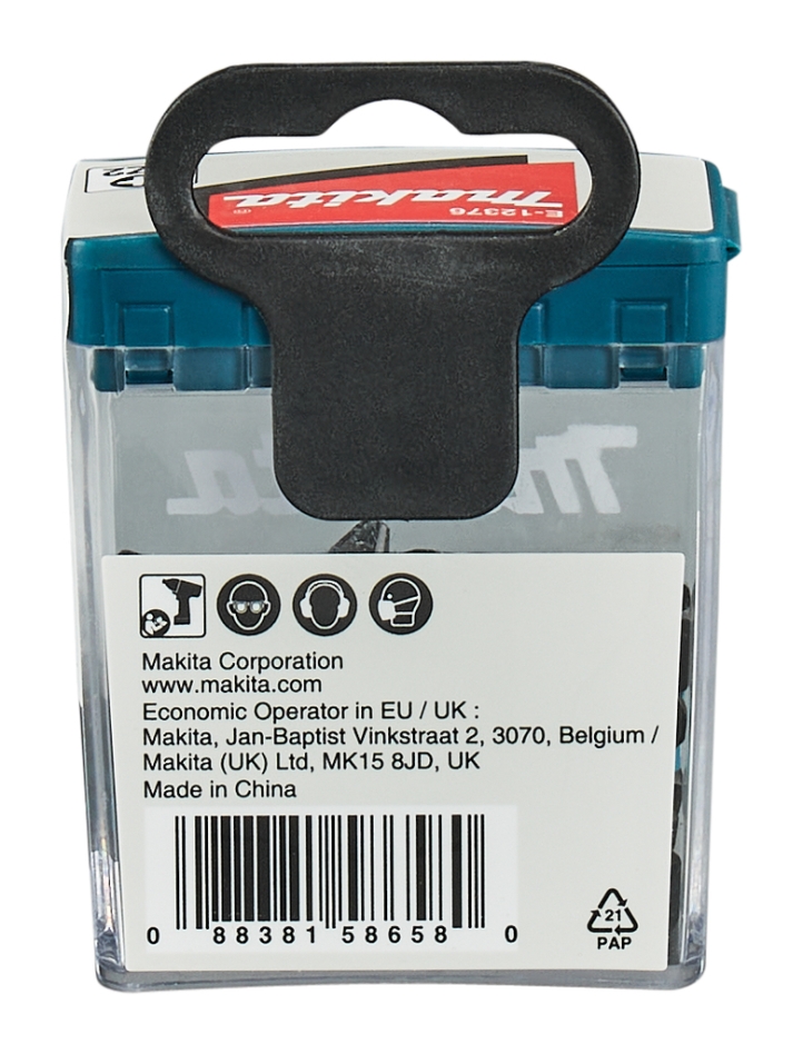 Makita Accessories E-12376 Bit de șurubelniță cu impact negru PZ2 x 25 mm, 25 bucăți