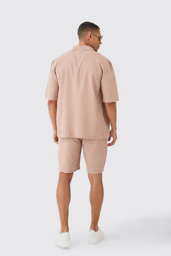 Leinen-Hemd mit Taschen-Detail & Shorts