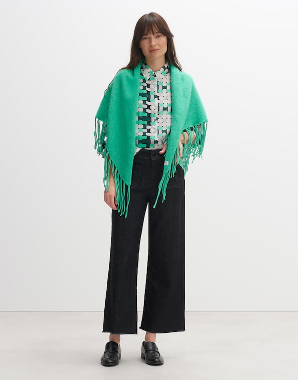 Wide Cropped Jeans Macona black