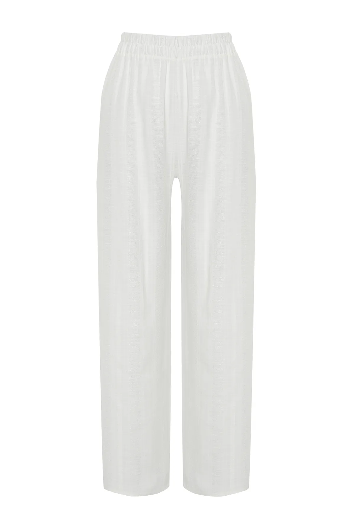 Trendyol Collection  Weiße gewebte Hose mit Schlitz TBESS24PL00016