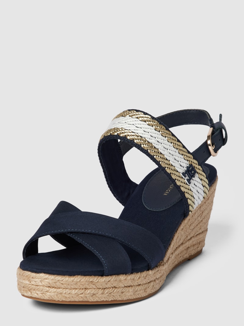 Sandalen mit hohem Absatz Modell 'GOLDEN' in dunkelblau