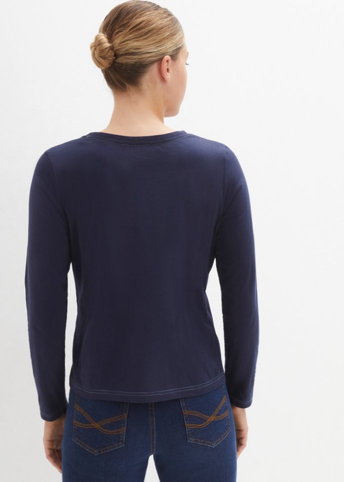 Langarmshirt mit Zierknöpfen