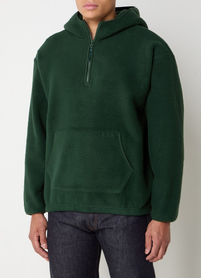 Felpa con cappuccio e mezza zip Levi's in pile