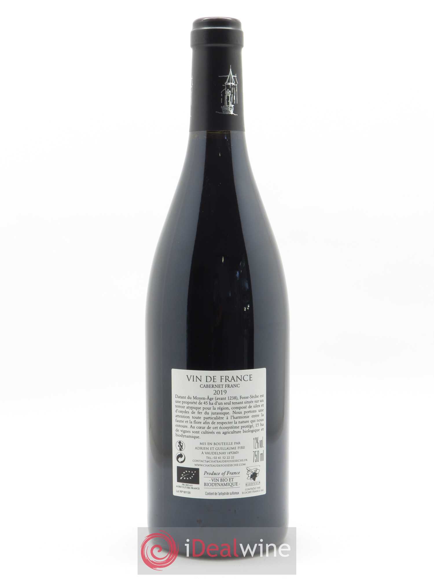 Vin de France (anciennement Saumur Puy-Notre-Dame) Réserve du Pigeonnier Château de Fosse-Sèche  2019 - Lot de 1 Bouteille