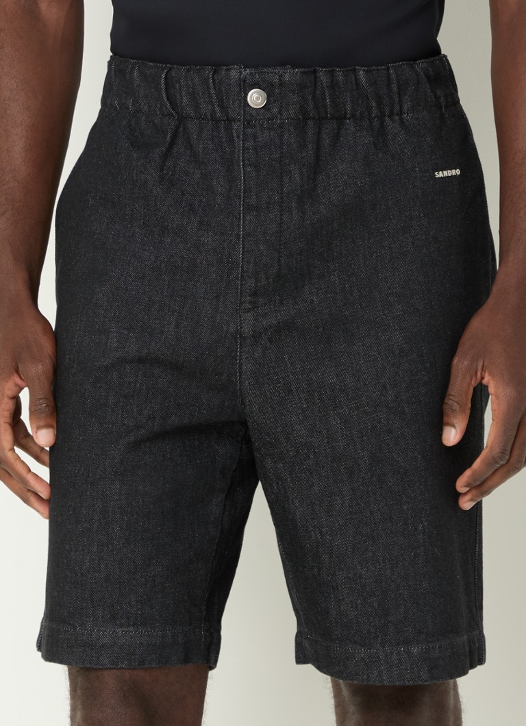 Shorts jeans Sandro de corte reto com lavagem colorida