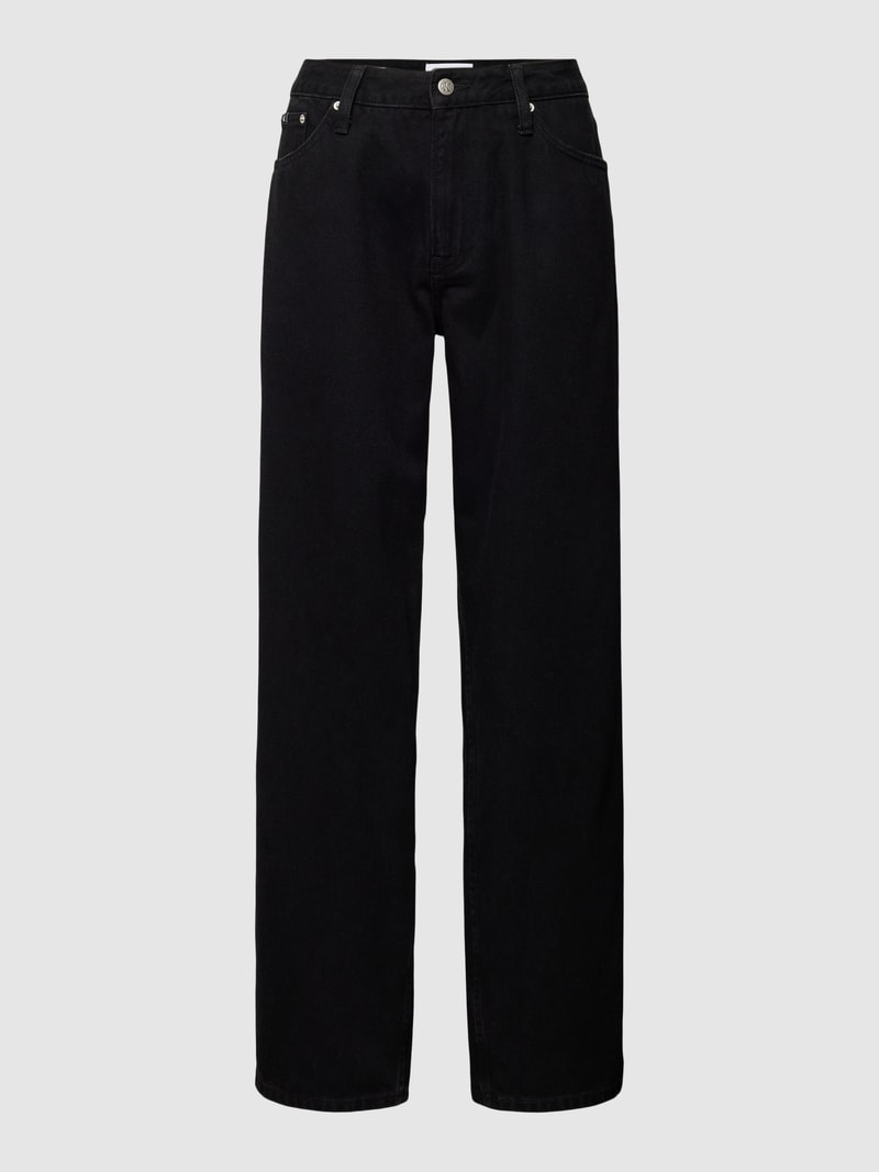 Straight Leg Jeans in unifarbenem Design Modell '90 S STRAIGHT' in black