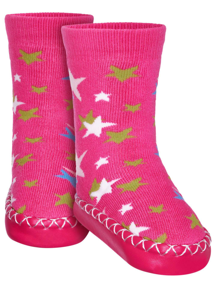 Playshoes Hüttenschuh Sterne in Pink günstig kaufen