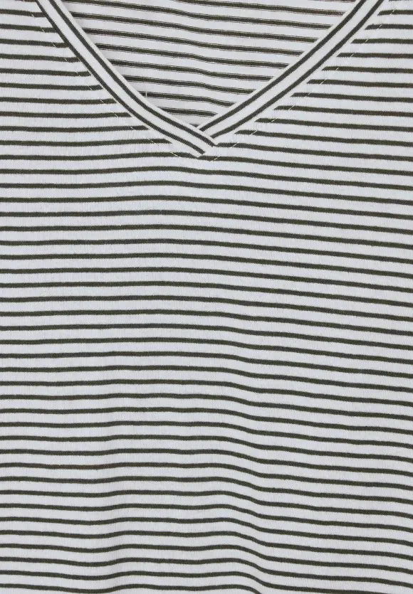 CECIL Streifenshirt mit V-Neck