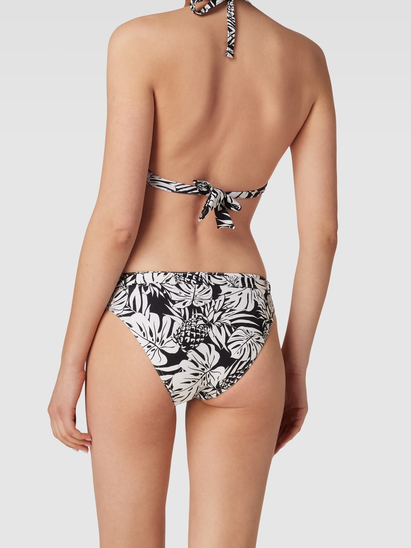 Bikini-Slip mit Animal-Print Modell 'DITA' in schwarz