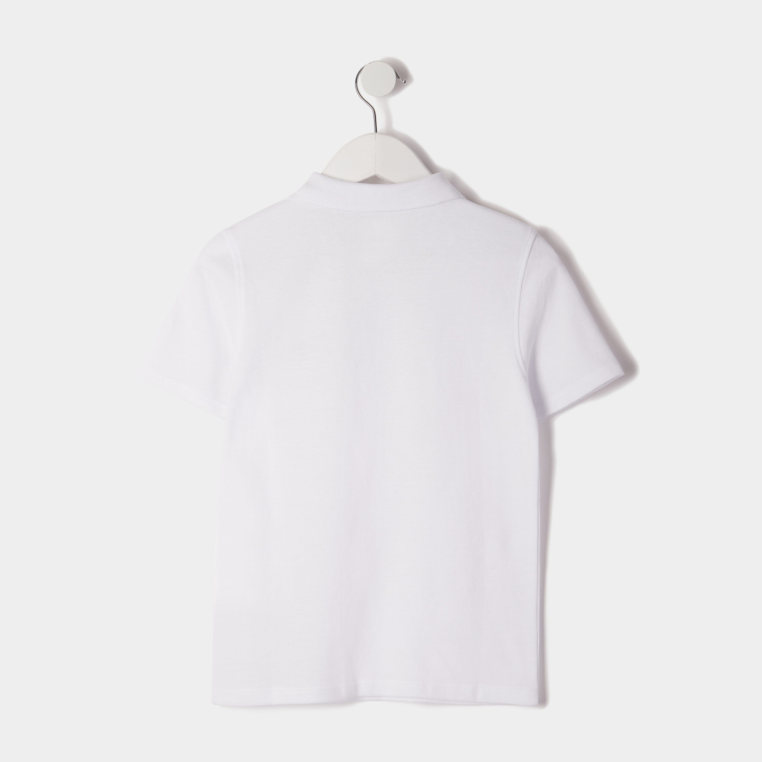 Polo manches courtes à détail brodé blanc garçon | La Halle