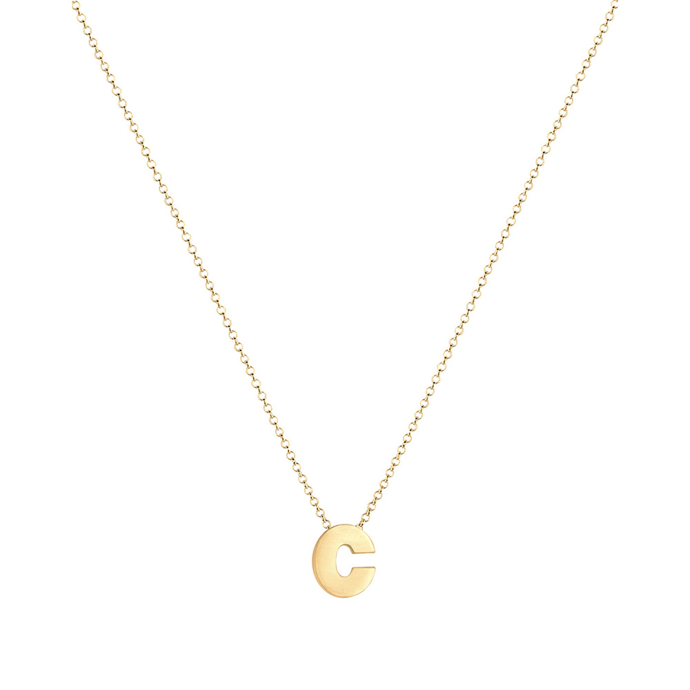 Elli Elli Collier Femme Pendentif Lettre C Initiale - (925/1000) Argent Bijoux