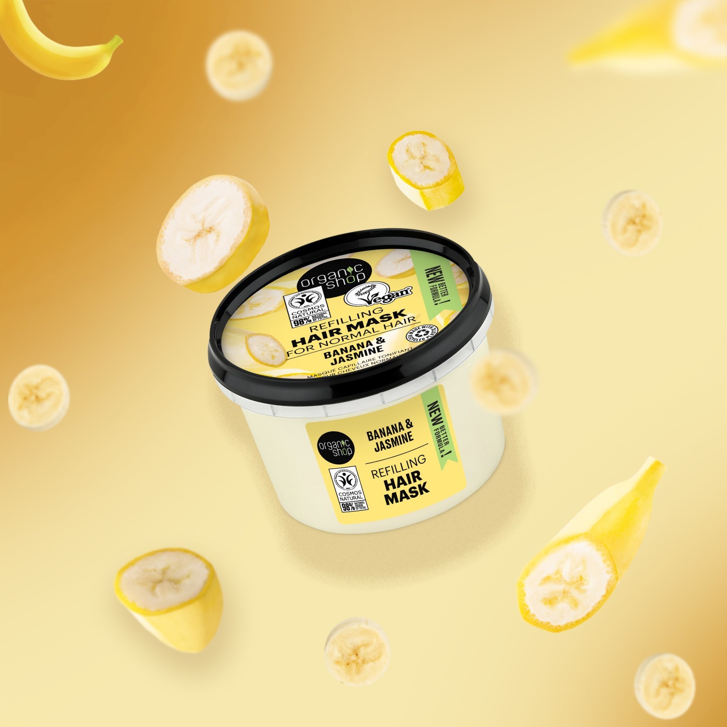 Organic Shop Banana Jasmine Wegańska naturalna maska do włosów normalnych