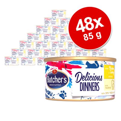 Sparpaket Butcher's Delicious Dinners Katze 48 x 85 g