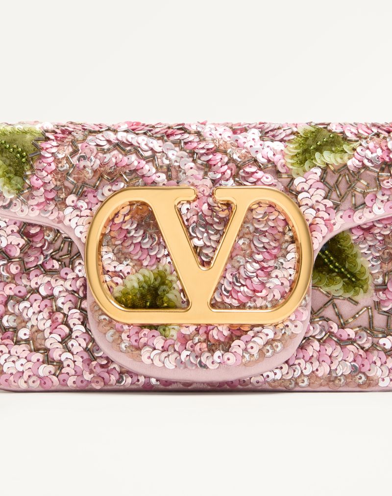 Valentino Garavani Locò Broderet Lille Skuldertaske