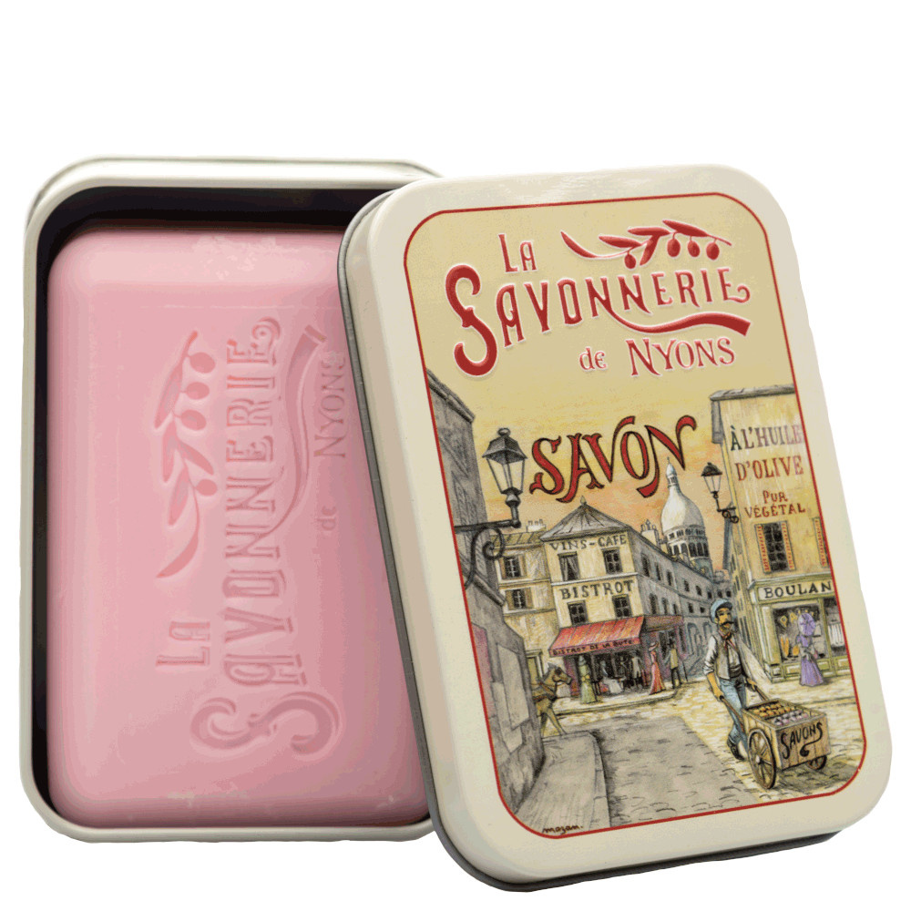 La savonnerie de nyons Savon 200g Rose et Boîte Métal Montmartre Savon