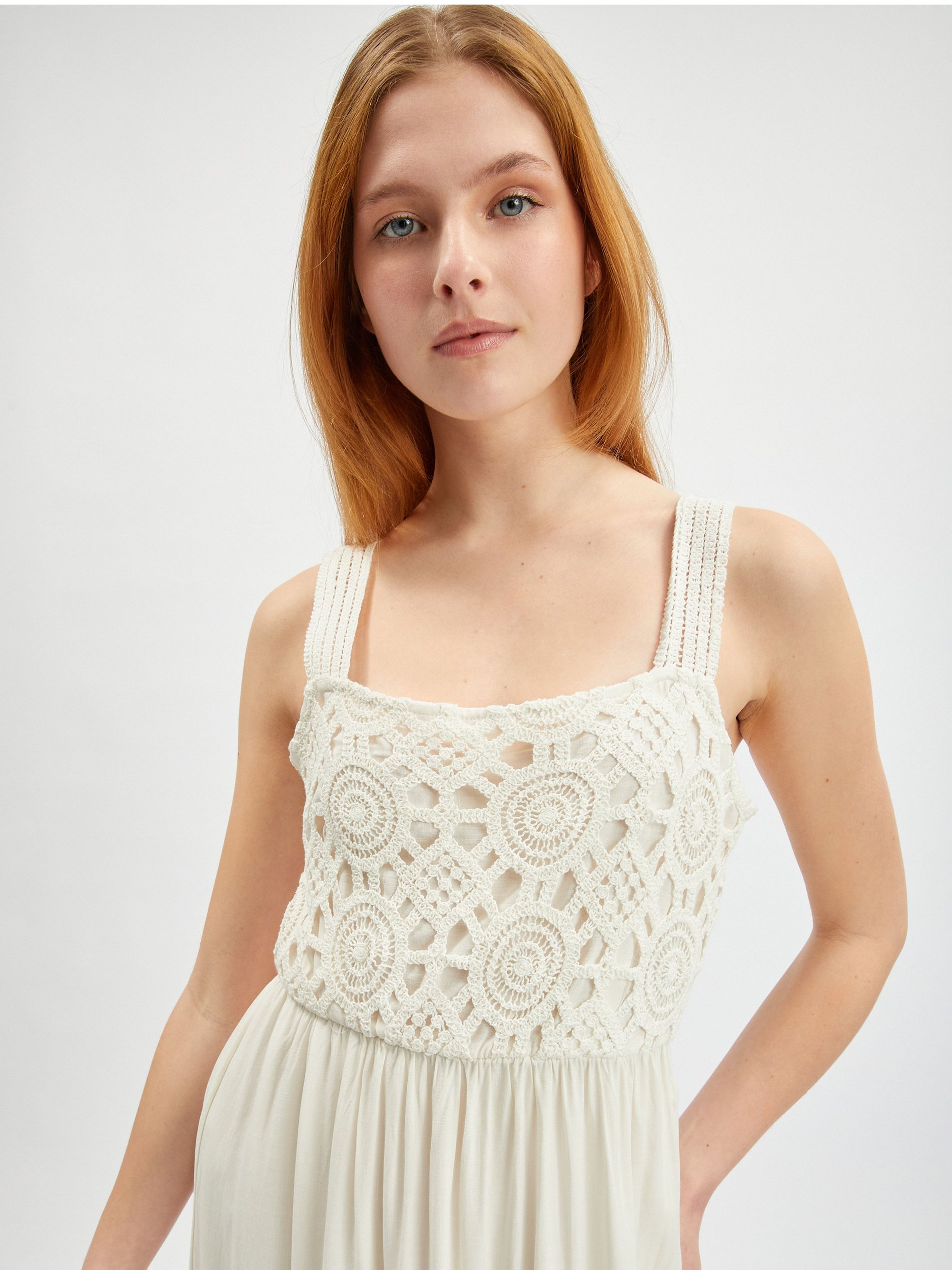 Cremefarbenes Damen-Maxikleid ORSAY