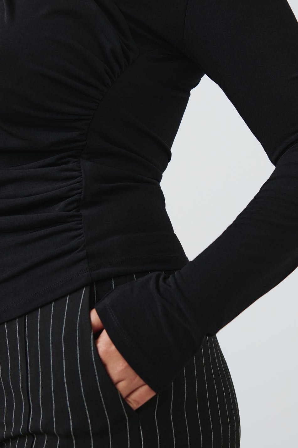 Ruched asymmetric top