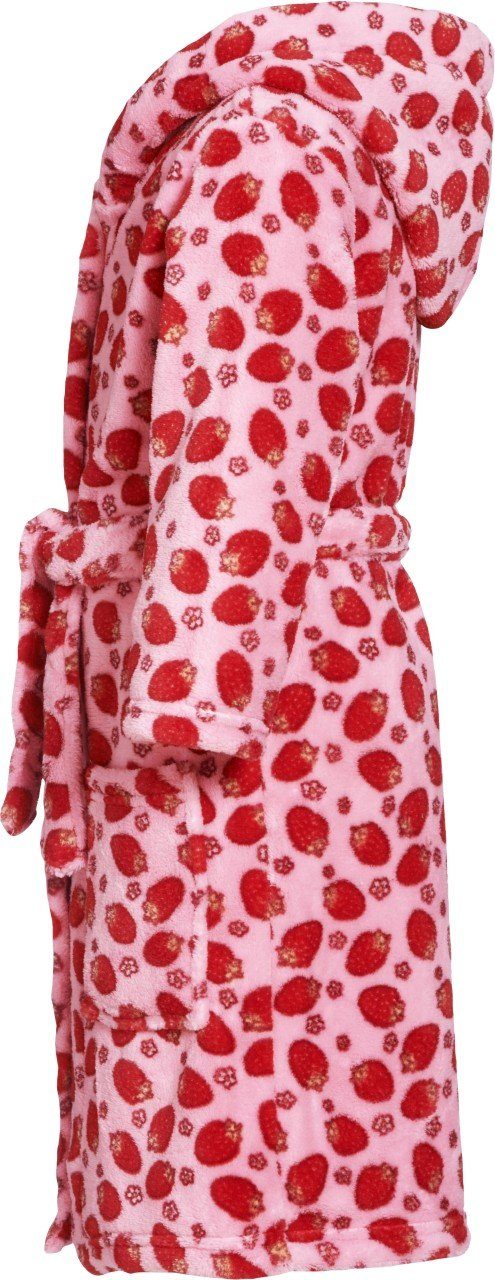 Playshoes Kinderbademantel Fleece-Bademantel Erdbeeren