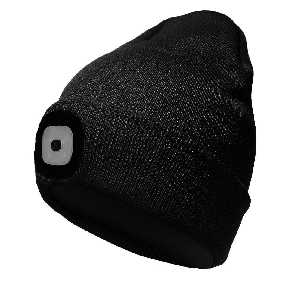 Blusmart Strickmütze Strickmütze mit Licht (Unisex-Winterwärmer-Strickkappe, 1-St., USB Nachladbare LED Mütze/Hut) USB-aufladbar, LED Lampe mit drei einstellbare Stufen
