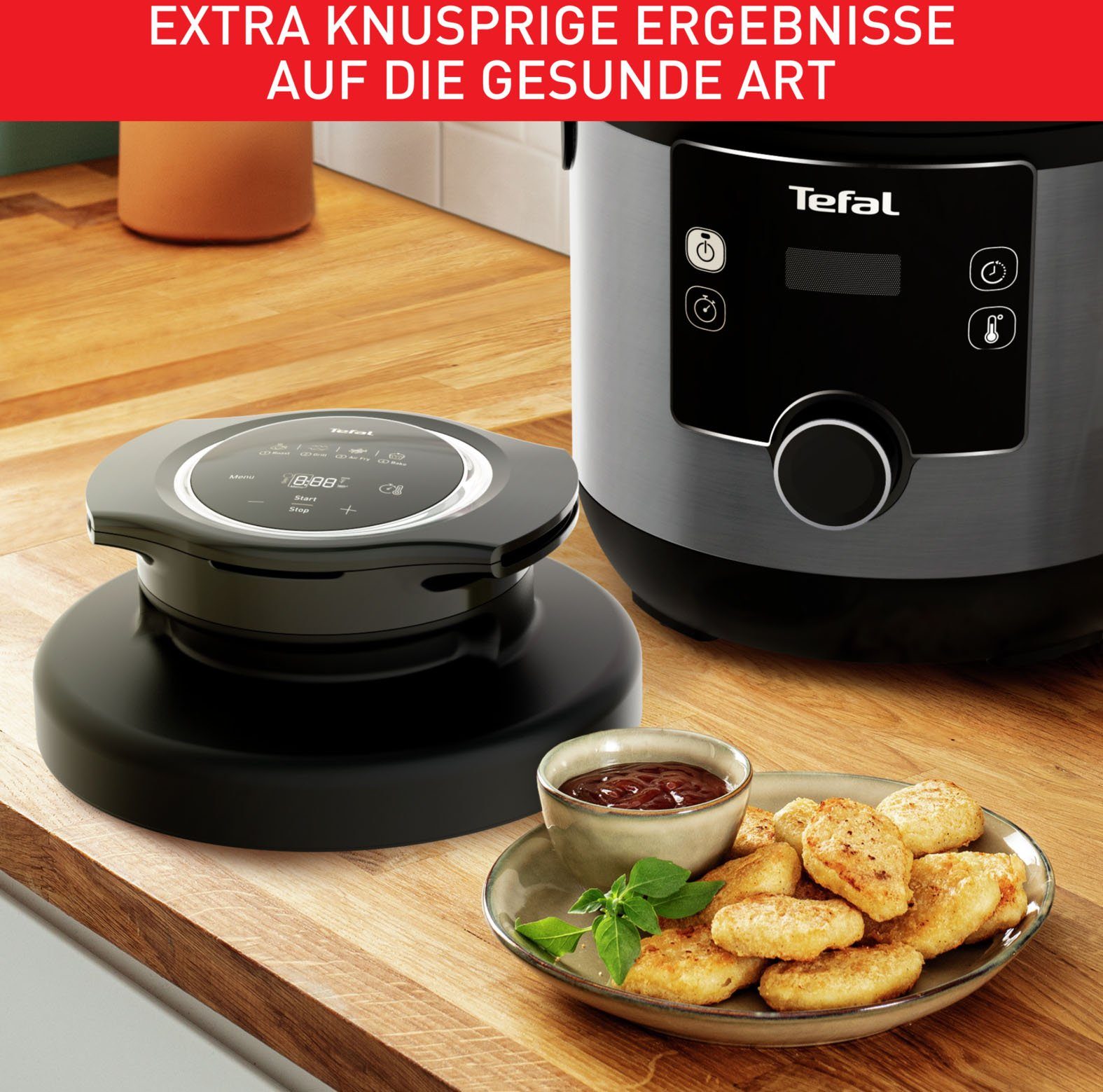 Tefal Multikocher CY7788 Turbo Cuisine & Fry, 1090 W, 7,6 l Schüssel, Schnellkochfunktion, 10 aut. Kochprogramme, 4 Extra Crisp Programme