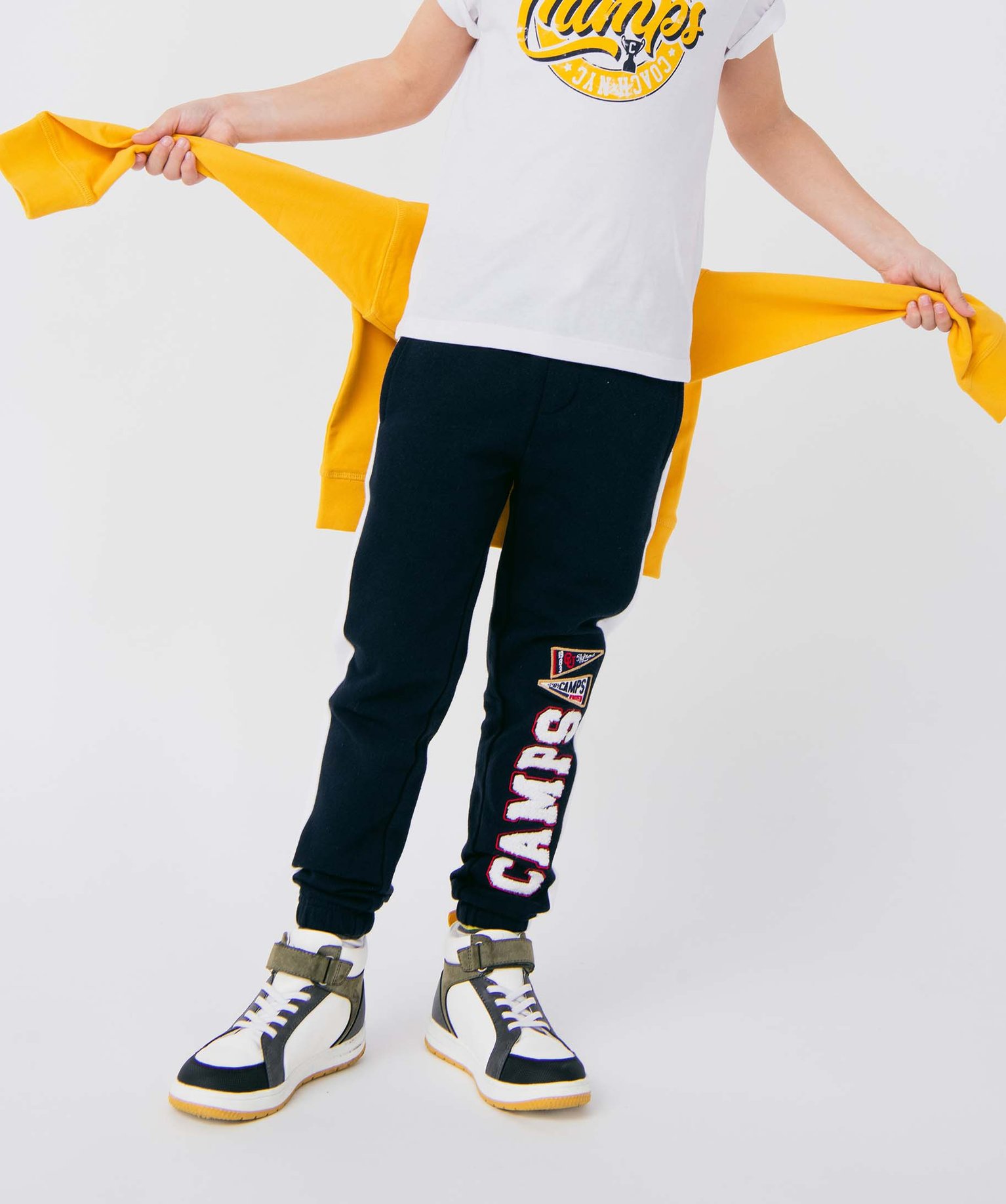 Pantalon de jogging Garçon bicolore avec motif brodé - Cam... marine | GEMO