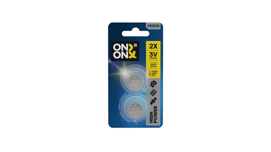 ON&ON Knopfzelle Lithium CR2032 3V 2er